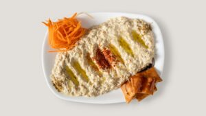 קציצות עוף עם חצילים וטחינה